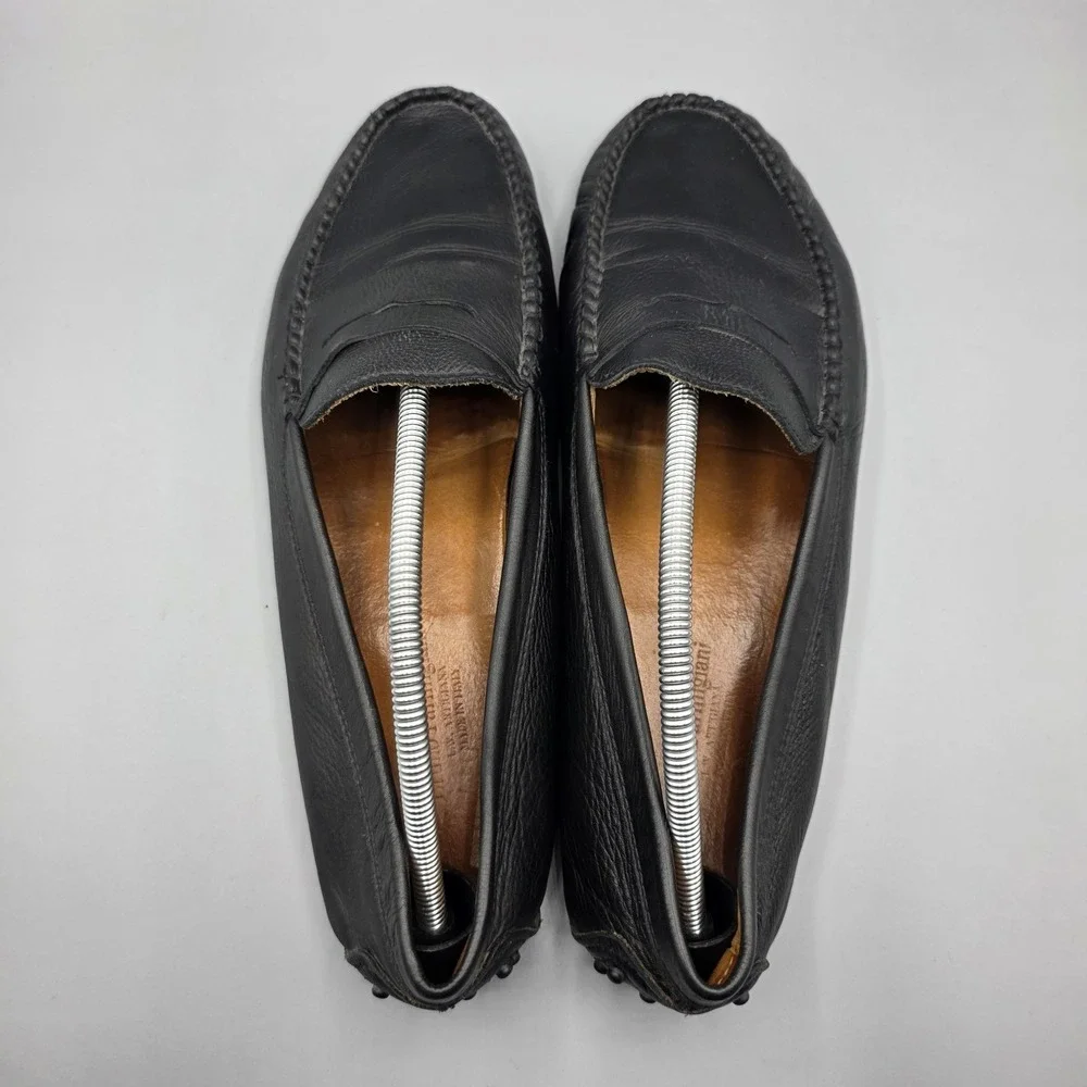 Bruno Parmigiani Penny Loafers Mens 45‎ Black Leather Driving Moccasin READ